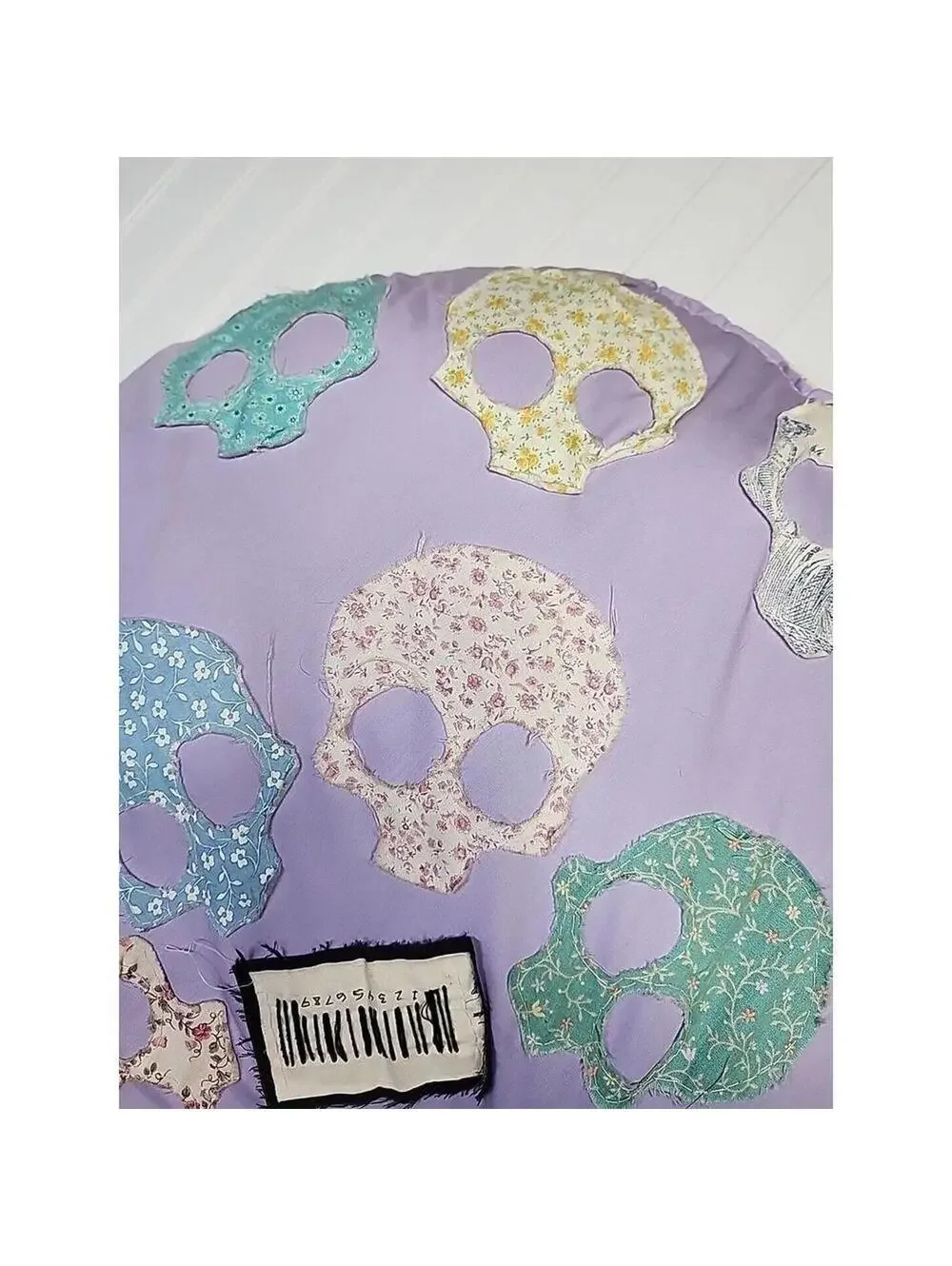 Pastel Skull Round Throw Pillow 24 Inch Goth Halloween Decor